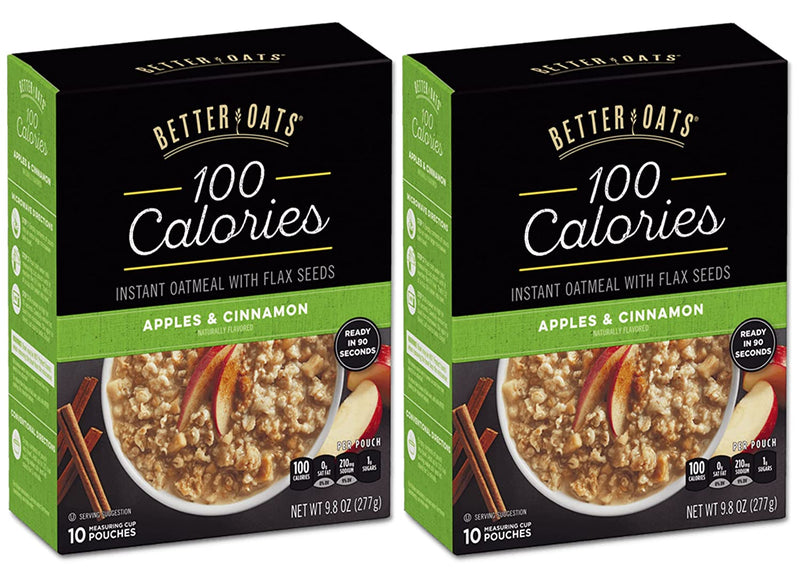 100 Calorie Oatmeal Bundle. Includes Two-9.8 Oz Boxes of Better Oats 100 Calorie Oatmeal and a BELLATAVO Recipe Card!