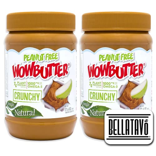 Peanut Free Crunchy Peanut Butter Alternative Bundle. Includes Two-1.1 Lb Jars of WOWBUTTER Crunchy Peanut Butter Alternative Plus a BELLATAVO Fridge Magnet. Wow butter is made from Non-GMO Whole Soy!