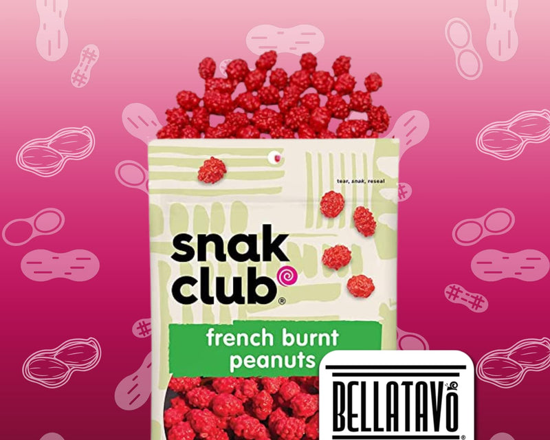 French Burnt Peanuts Bundle. Includes Three-7 Oz Bags of Snak Club French Burnt Peanuts Plus a BELLATAVO Fridge Magnet. These French Burnt Peanuts are Gluten Free and Kosher!