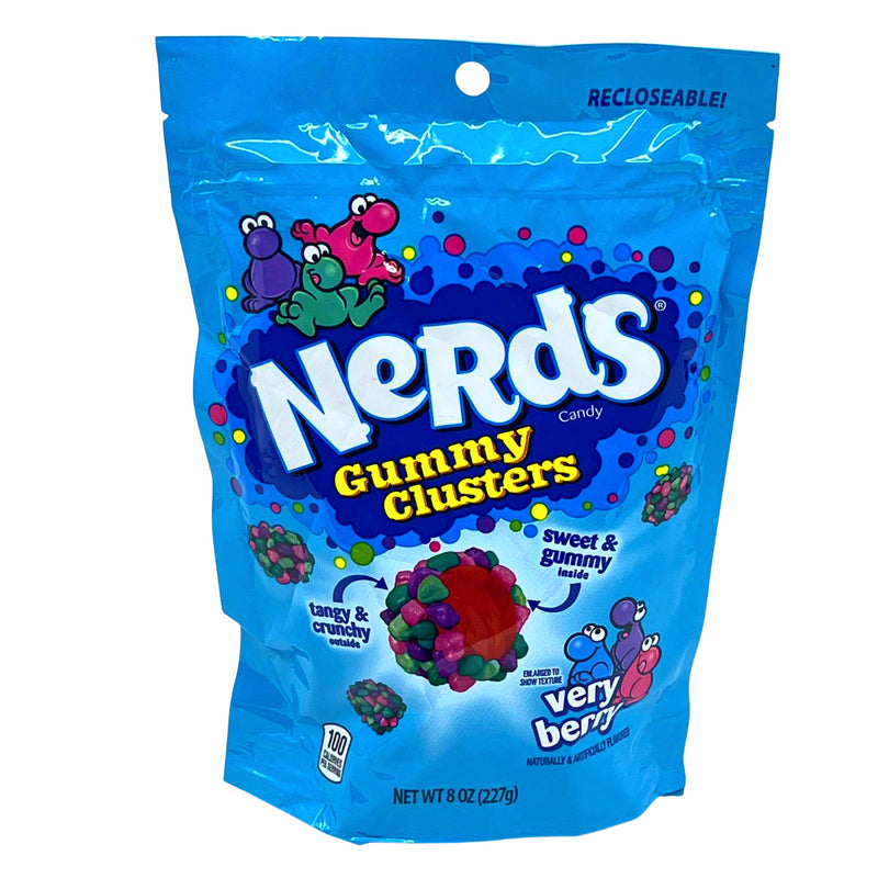 NERDS Gummy Clusters Variety Pack | Rainbow Gummy Clusters, Very Berry  Gummy Clusters, Big Chewy Nerds | Individually Wrapped, Reclosable Bags of