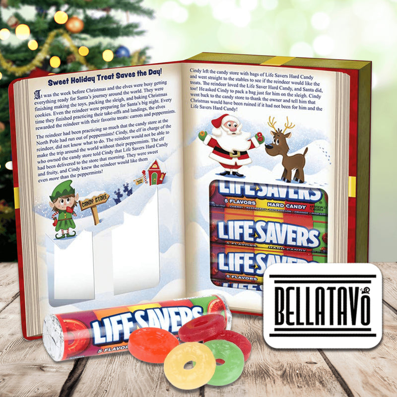 Christmas Candy Story Book Bundle. Includes Two Lifesavers Christmas Candy Book Plus a BELLATAVO Fridge Magnet! Each Lifesaver Book has 6 rolls with Five Flavors Each of Life savers Hard Candy!