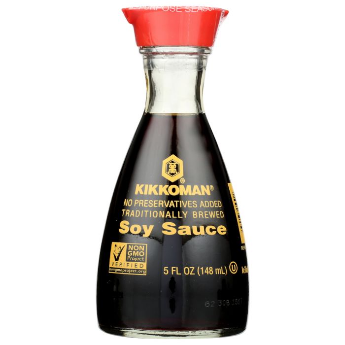A Product Photo of Kikkoman Soy Sauce in Dispenser