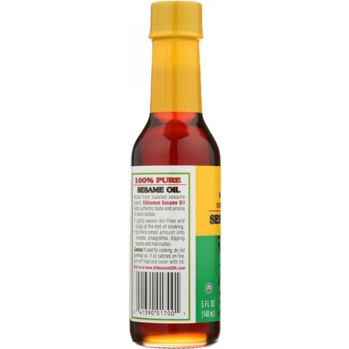 Side Label Photo of Kikkoman 100% Pure Sesame Oil
