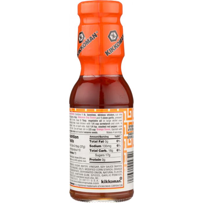 Nutrition Label Photo of Kikkoman Orange Sauce