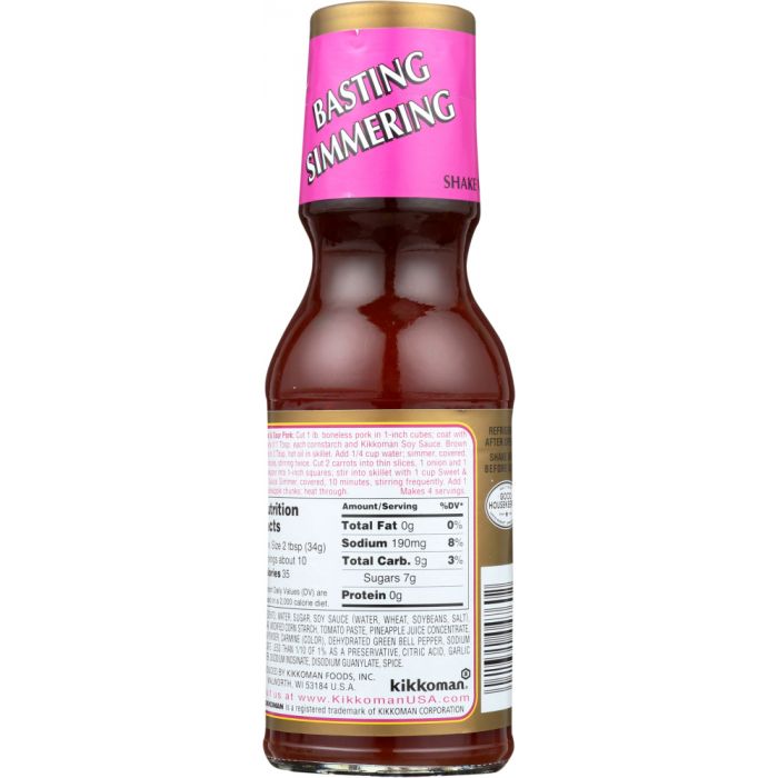 Nutrition Label Photo of Kikkoman Sweet and Sour Sauce
