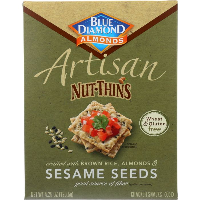 A Product Photo of Blue Diamond Sesame Seeds Artisan Nut Thins