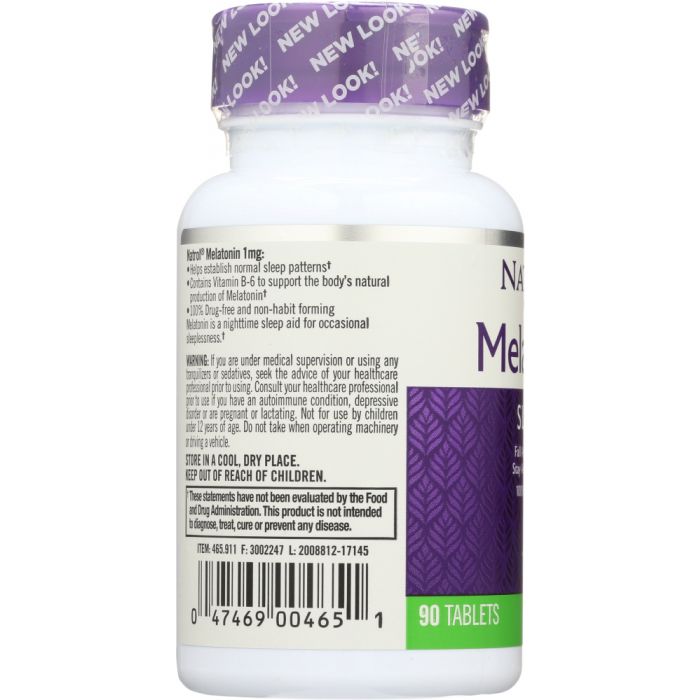 Side photo of Natrol Melatonin 1 mg