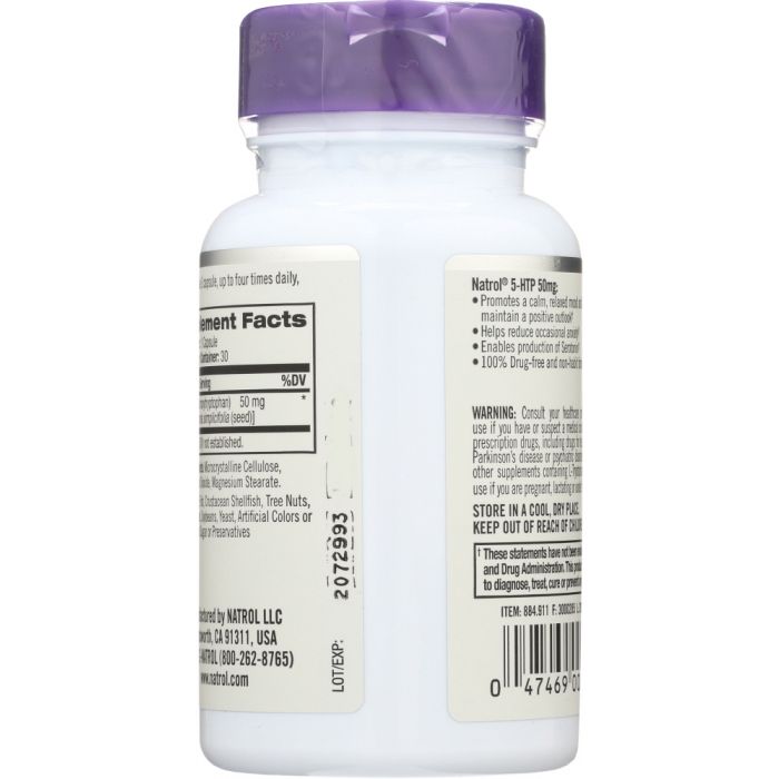 Back photo of Natrol 5-HTP 50 mg