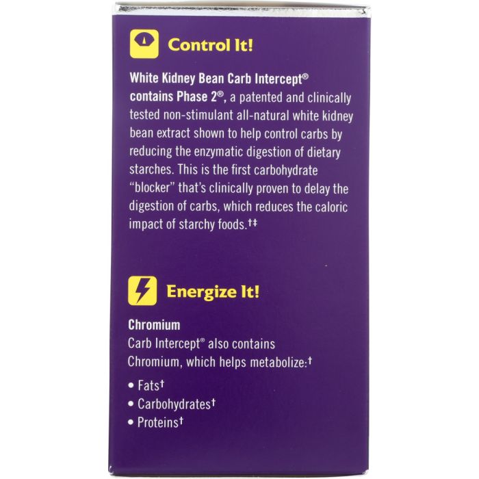 Description label photo of Natrol Carb Intercept with Phase 2 Carb Controller 