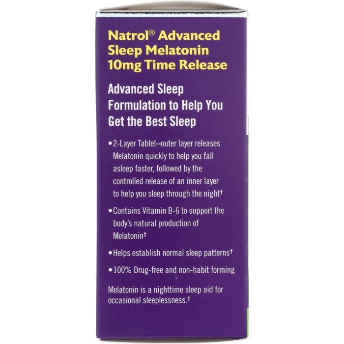 Description label photo of Natrol Advanced Sleep Melatonin