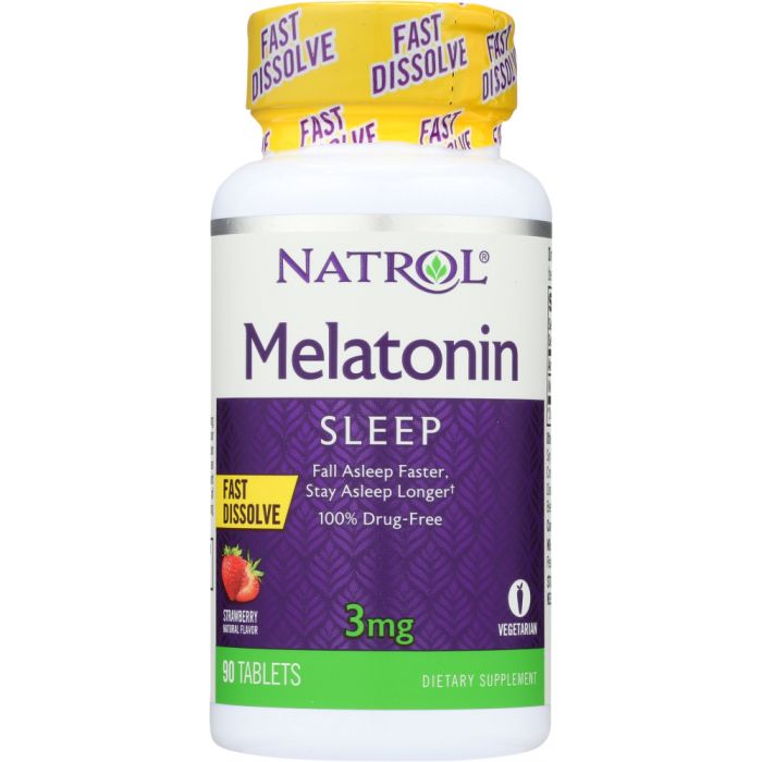 Product photo of Natrol Melatonin Fast Dissolve Strawberry Flavor 3 mg