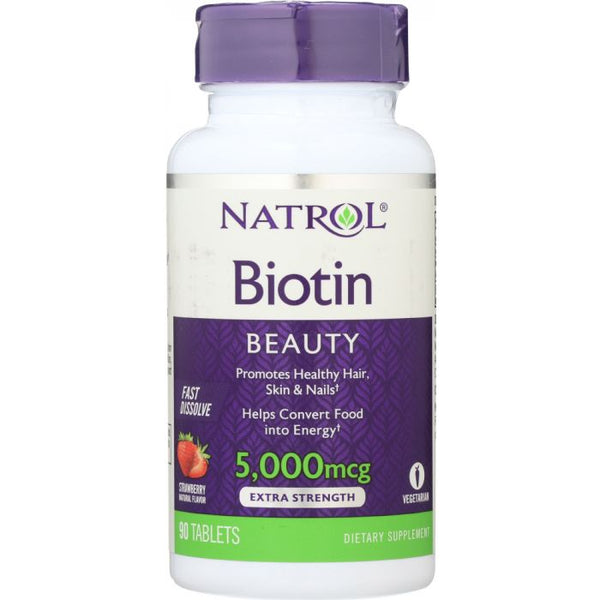 Product photo of Natrol Biotin Strawberry Flavor 5000 mcg