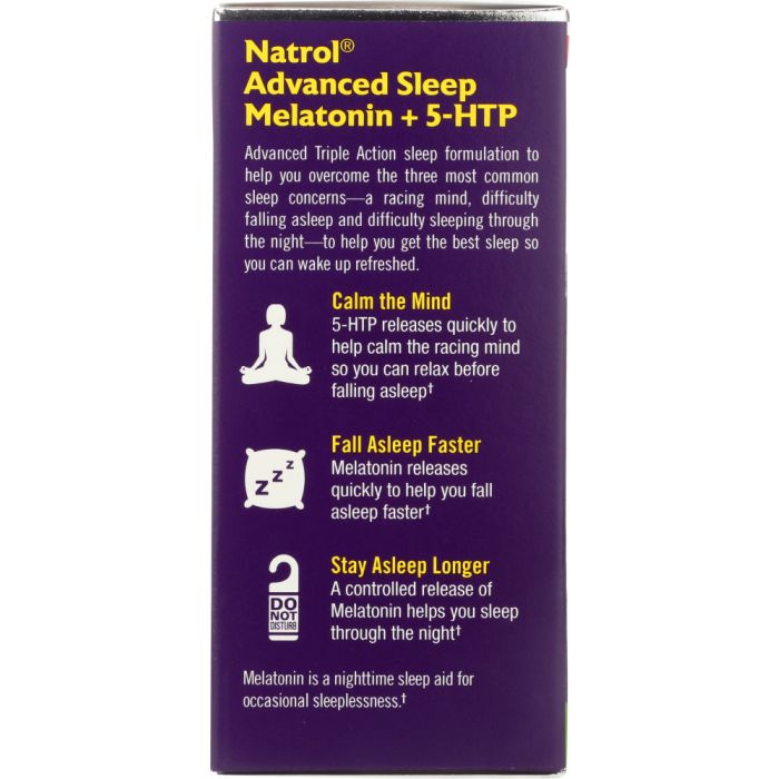 Description label photo of Natrol Melatonin 5 HTP 
