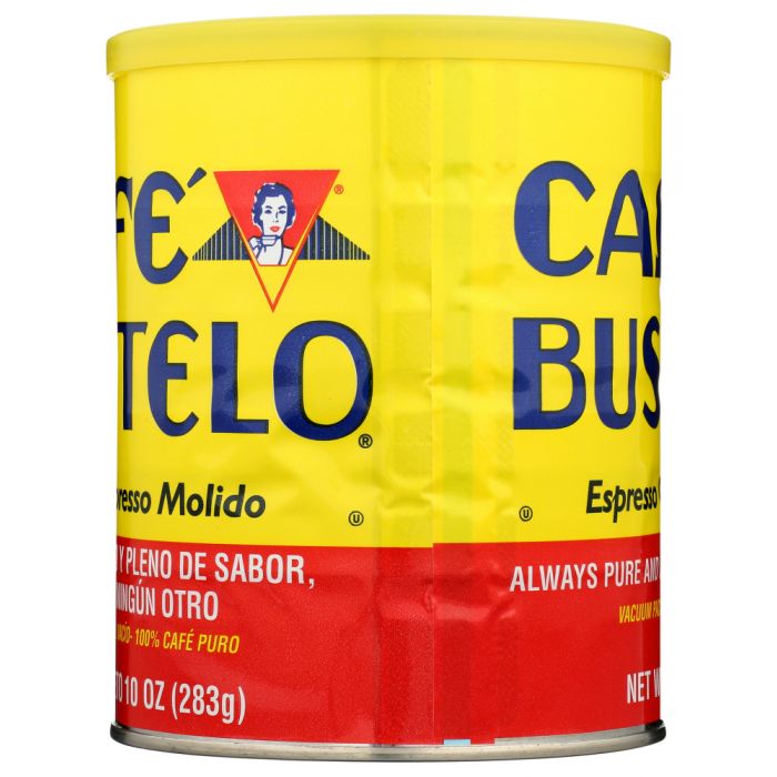 Side Label Photo of Cafe Bustelo Espresso Ground Coffee in Can
