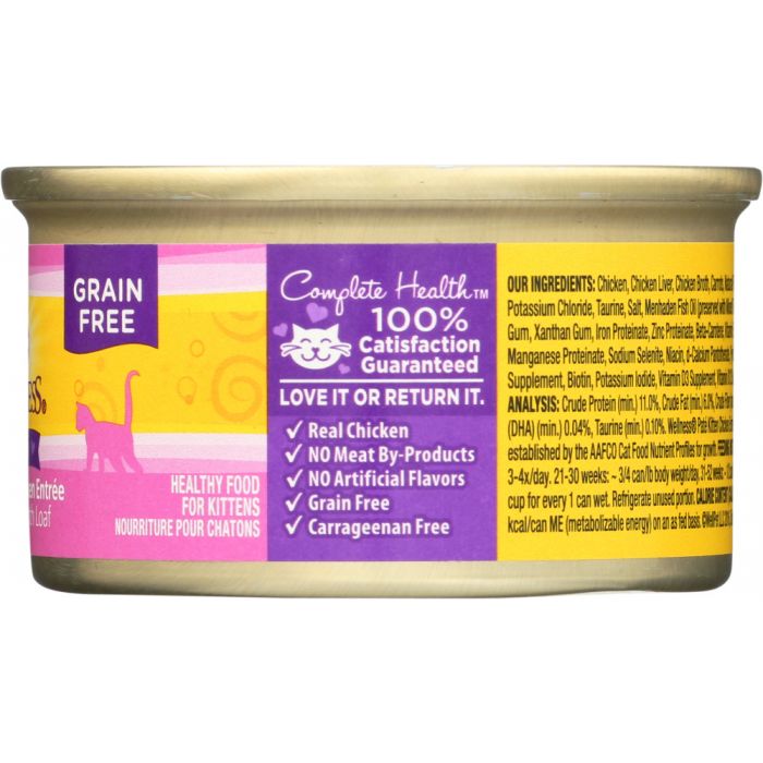 Side photo of Wellness Chicken Canned Kitten Food
