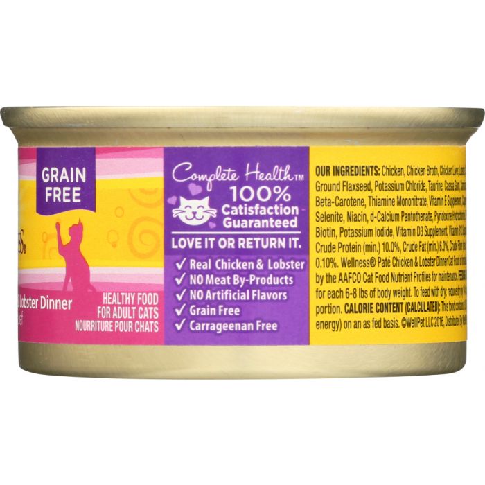 Side photo of Wellness Adult Chicken and Lobster Canned Cat Food
