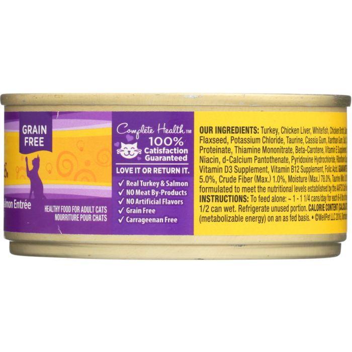 Side photo of Wellness Canned Cat Food Turkey and Salmon Formula