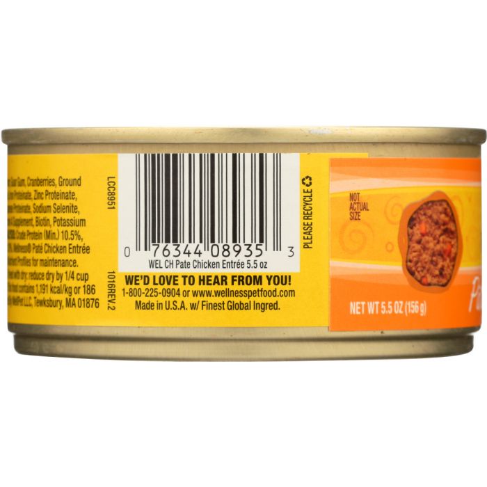Side photo of Wellness Canned Cat Food Chicken Formula