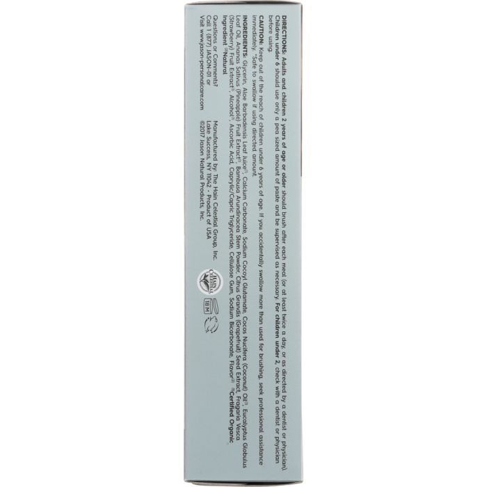 Side Label Photo of Jason Simply Coconut Whitening Toothpaste