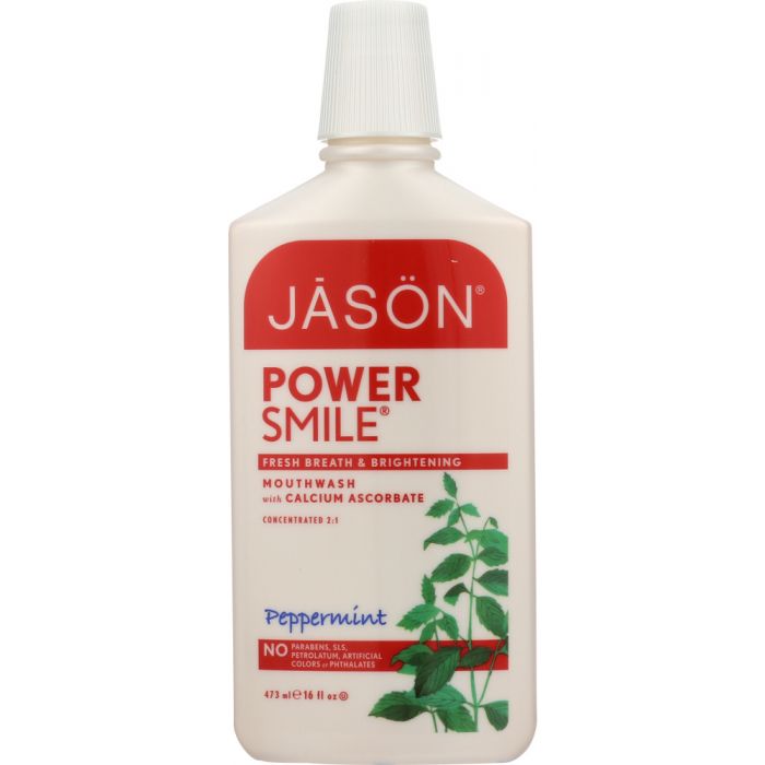 A Product Photo of Jason Power Smile Brightening Peppermint  Mouthwash (16 oz)