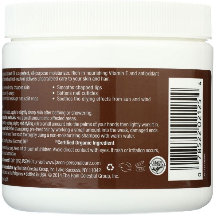 Side Label Photo of Jason Smoothing Coconut Oil