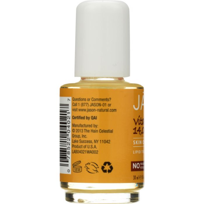Side Label Photo of Jason Vitamin E 14000 IU Skin Oil