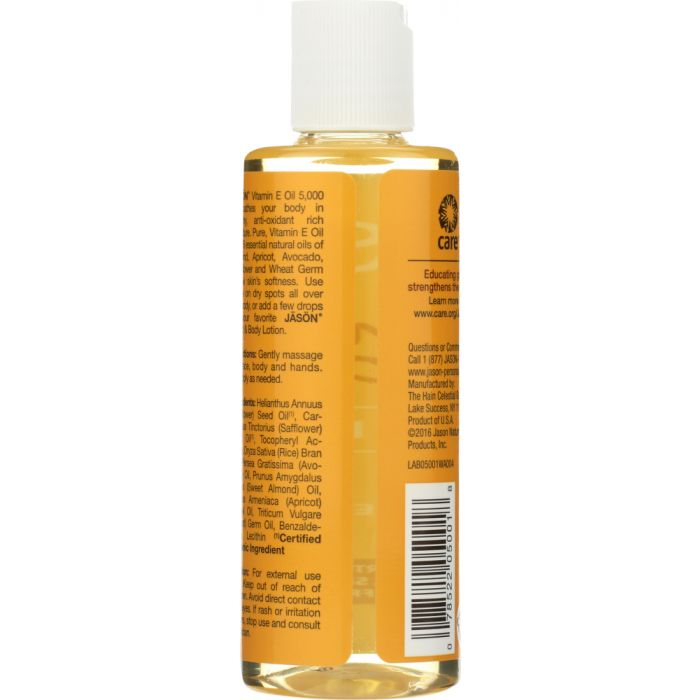 Back Packaging Photo of Jason Vitamin E 5000 IU Skin Oil