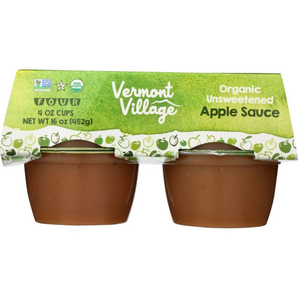 A Product Photo of Vermont Village Organic Unsweetened Apple Sauce Cups