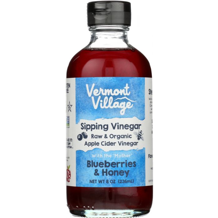 A Product Photo of Vermont Village Blueberries and Honey Apple Cider Vinegar