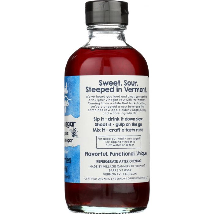 Side Label Photo of Vermont Village Blueberries and Honey Apple Cider Vinegar