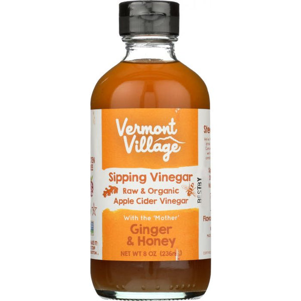 A Product Photo of Vermont Village Ginger and Honey Apple Cider Vinegar