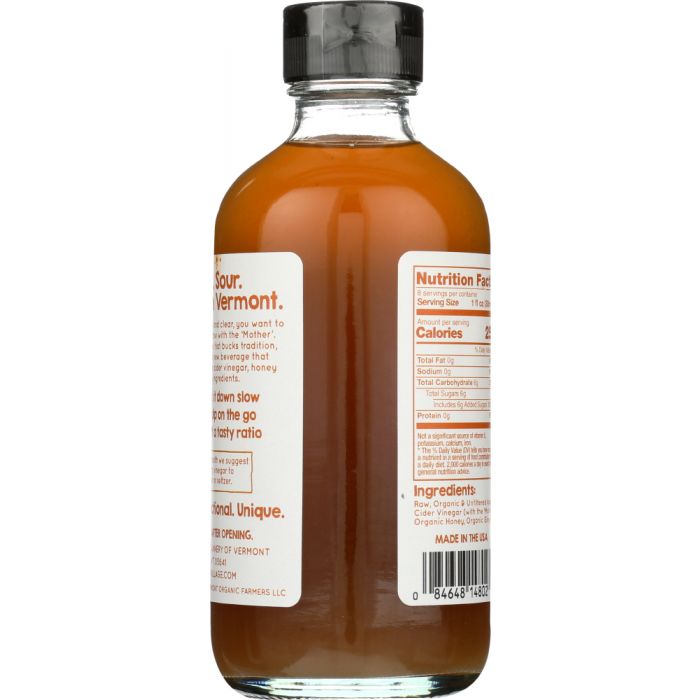 Back of the Bottle  Photo of Vermont Village Ginger and Honey Apple Cider Vinegar