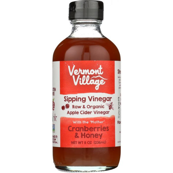 A Product Photo of Vermont Village Cranberries and Honey Apple Cider Vinegar