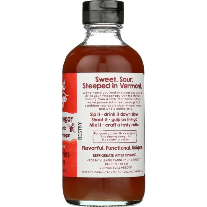 Side Label Photo of Vermont Village Cranberries and Honey Apple Cider Vinegar