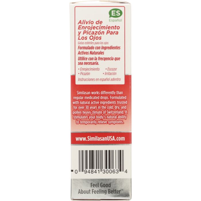 Description label photo of Similasan Redness & Itchy Eye Relief