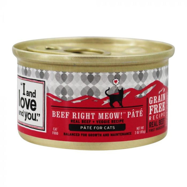 Product photo of I&LOVE&YOU Cat Food Beef Right Meow in Can