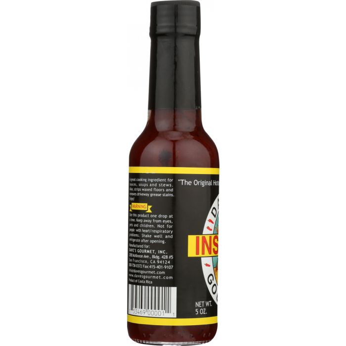 Nutrition Label Photo of Dave's Gourmet Total Insanity Hot Sauce