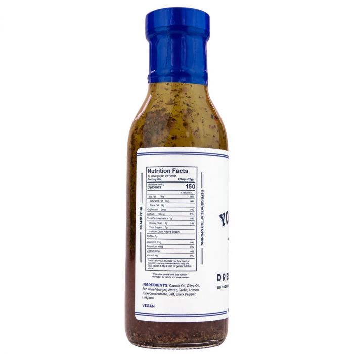 Nutrition Label Photo of Yo Mama's Greek Dressing and Dip