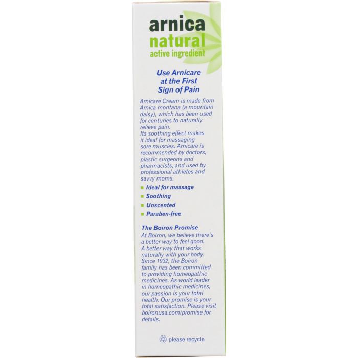 Description label photo of Boiron Arnicare Cream Homeopathic Medicine