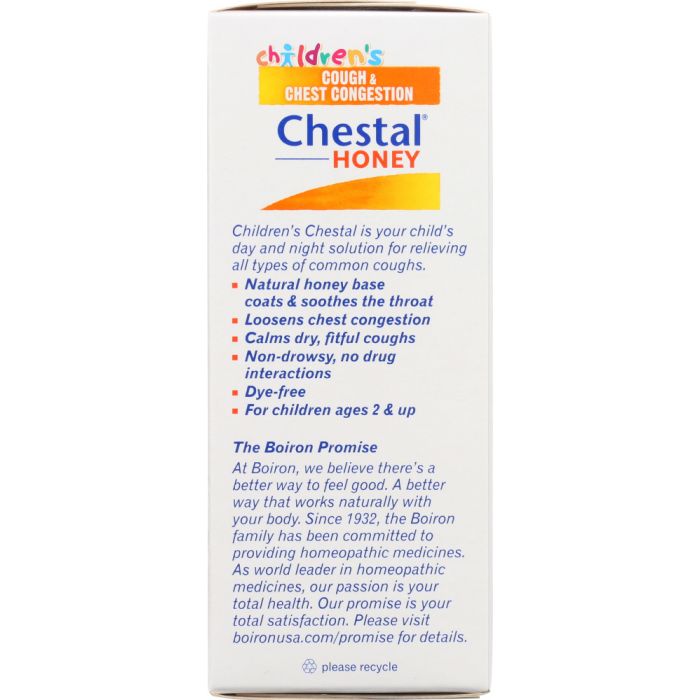Description label photo of Boiron Children's Chestal Honey