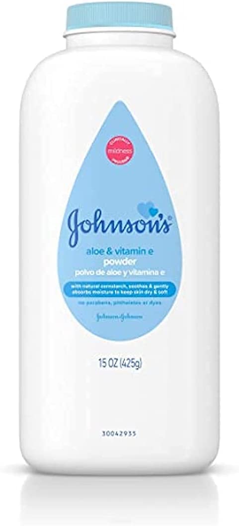 Johnsons Aloe Vera Baby Powder (Two-15oz) Plus BELLATAVO Facial Sponge