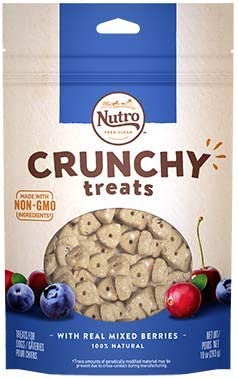 Nutro All Natural Crunchy Training Treats For Dogs 3 Flavor Variety Bundle: (1) Peanut Butter, (1) Mixed Berries, and (1) Apple, 10 Oz. Ea. (3 Bags Total)