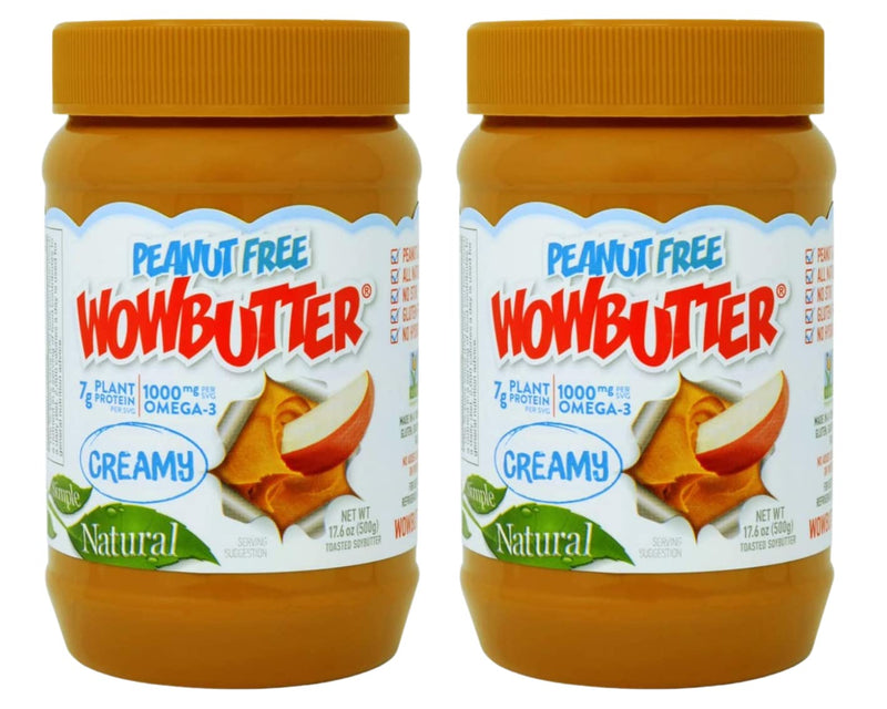 Wowbutter Creamy Peanut Free Natural Spread (Two 1.1LB) Plus A BELLATAVO Ref Magnet