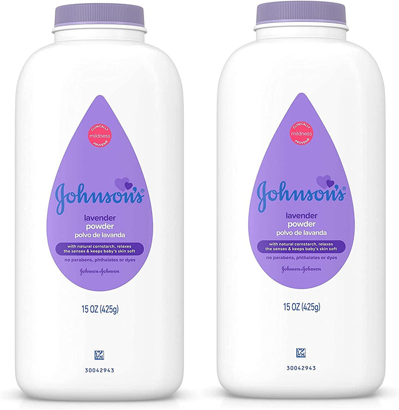 Johnsons Lavender and Chamomile Baby Powder (Two 15oz) Plus BELLATAVO Facial Sponge!