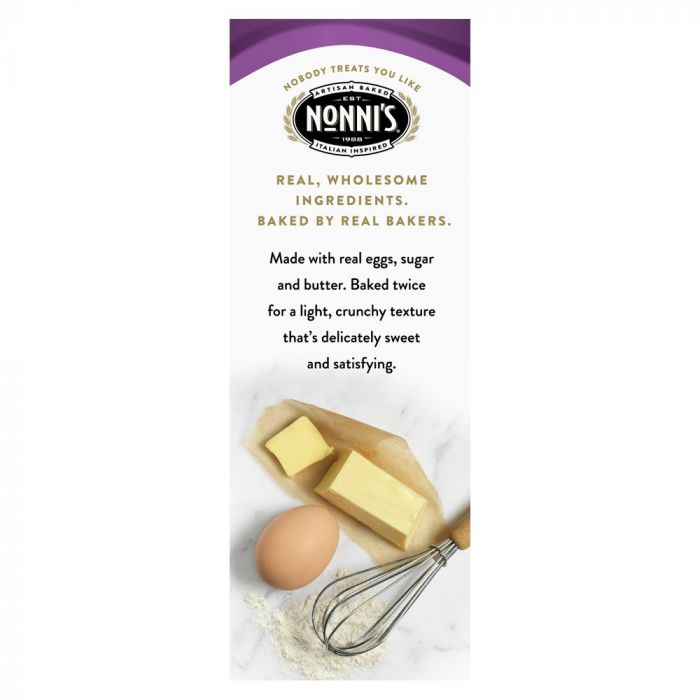 Side Label Photo of Nonni's Dark Chocolate Almond Biscotti
