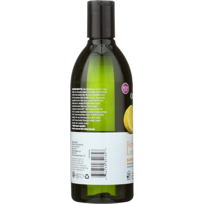 Ingredients label photo of Andalou Naturals Bath & Shower Gel Lemon