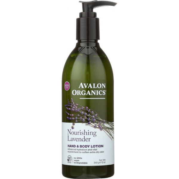 Product photo of Avalon Organics Hand & Body Lotion LavenderSide photo of Avalon Organics Hand & Body Lotion Lavender