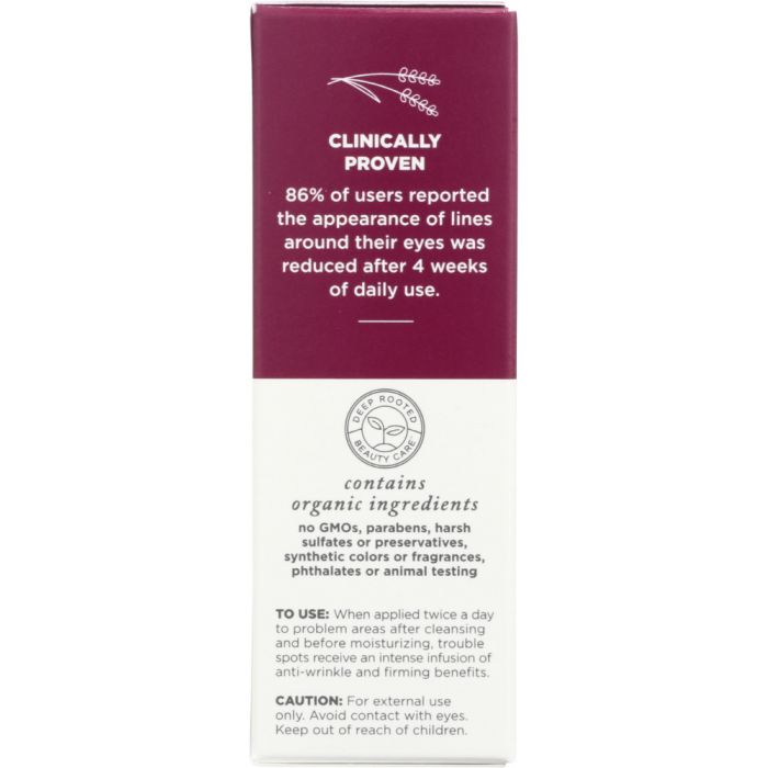 Description label photo of Avalon Organics Wrinkle Therapy with CoQ10 & Rosehip Facial Serum