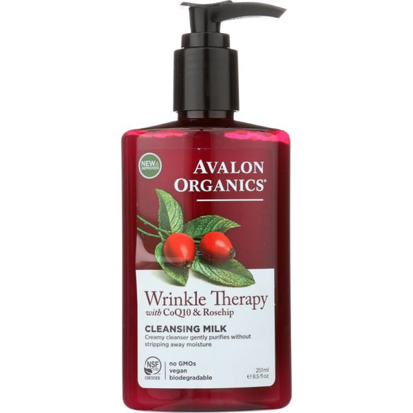 Product photo of Avalon Organics Wrinkle Therapy Cleansing Milk with CoQ10 & Rosehip