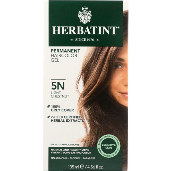 A Product Photo of Herbatint 5N Light Chestnut Permanent Hair Color Gel